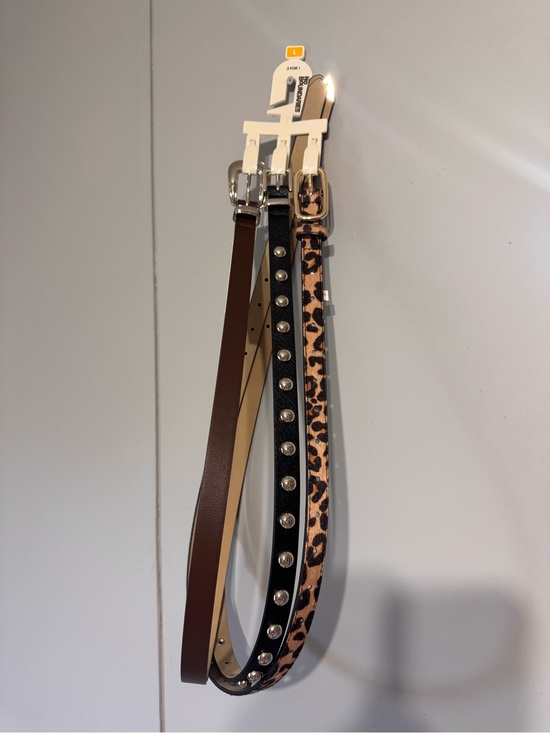 No Boundaries Accessories - No Boundaries Women’s Belt Set - Brown, Black, Leopard